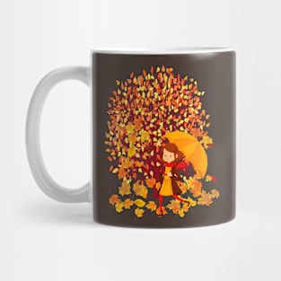 Rainy Leaves In Autumn Mug